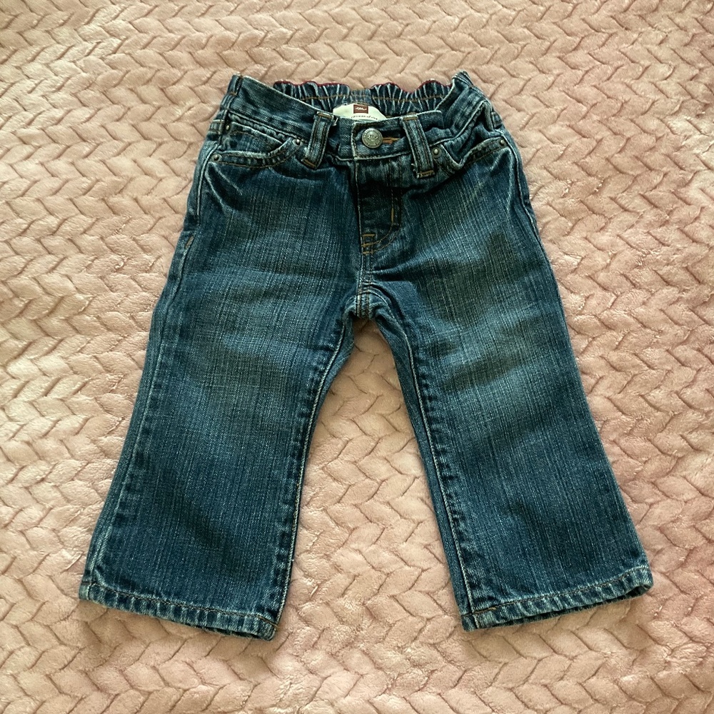 Tea‎ Collection Dark Wash Pull on Jeans - Size 12-18 Months